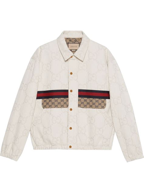 gucci mens denim jacket|Gucci gg print jacket men's.